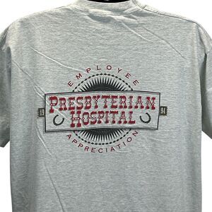 Vintage 90s Presbyterian Hospital T Shirt Employee Appreciation Gray 2XL XXL